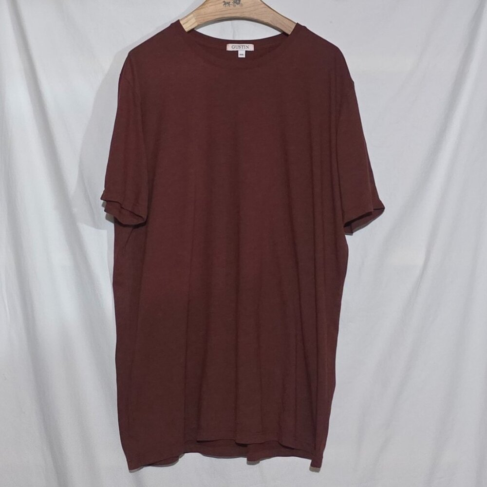 Gustin Made in California USA Heather Crewneck SS Shirt - Dark Red - XXL*